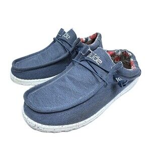 Hey Dude Men's 13 Wally Stretch Blue Shoes Slip On Heydude Loafers Sneakers